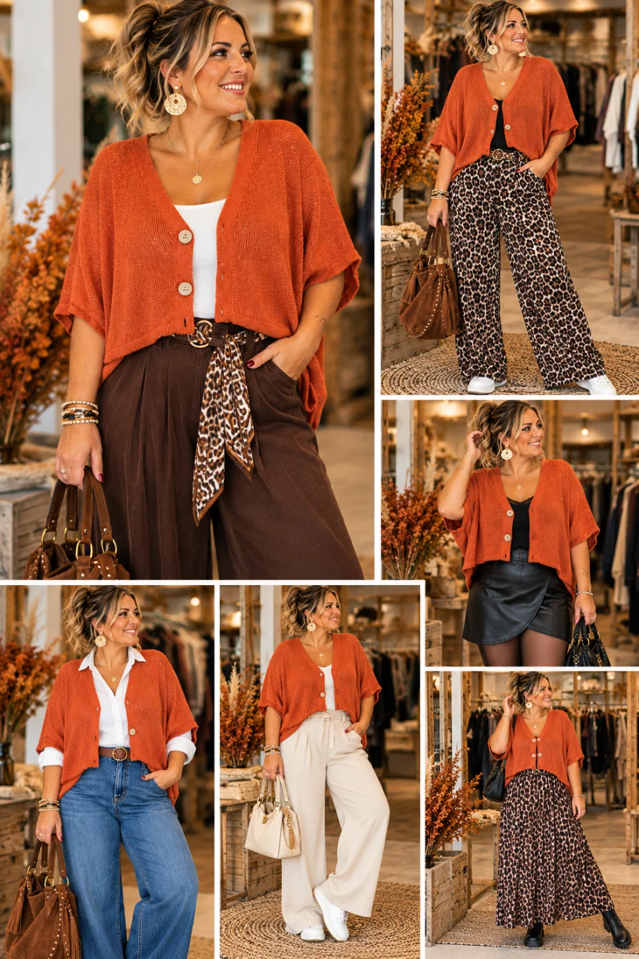 Gilet " illeana" rouille 36 au 52 | Les Chics Filles by Sab