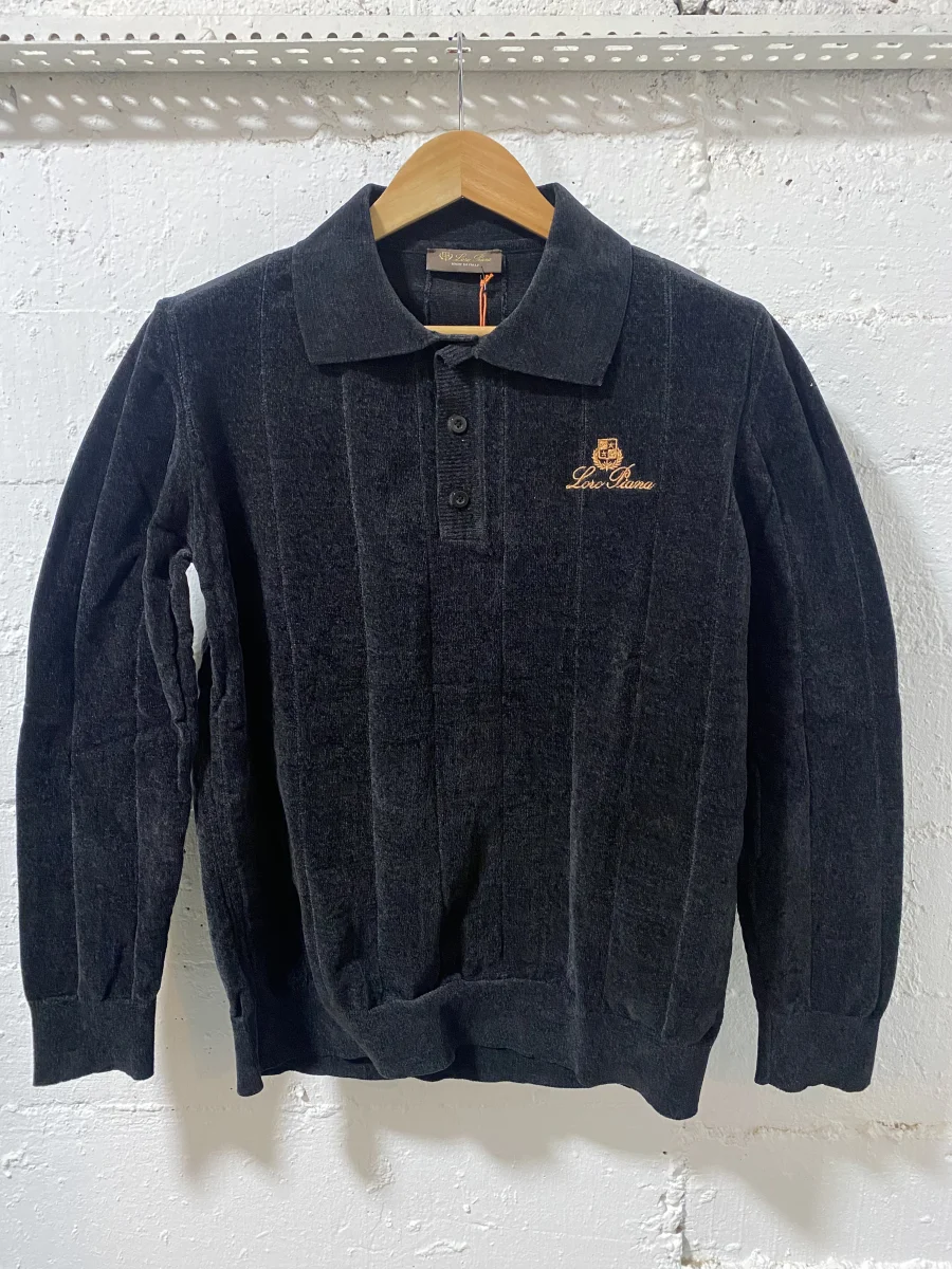 Loro Piano Polo Sweater Black | MASSIMOLUXURYOUTLET