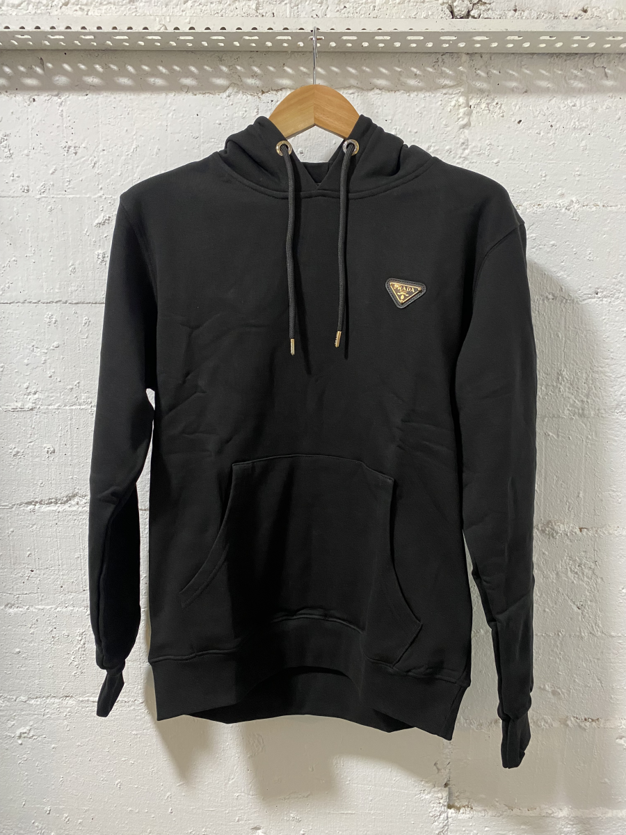 Prada Milano Hoodie Black/Black | MASSIMOLUXURYOUTLET