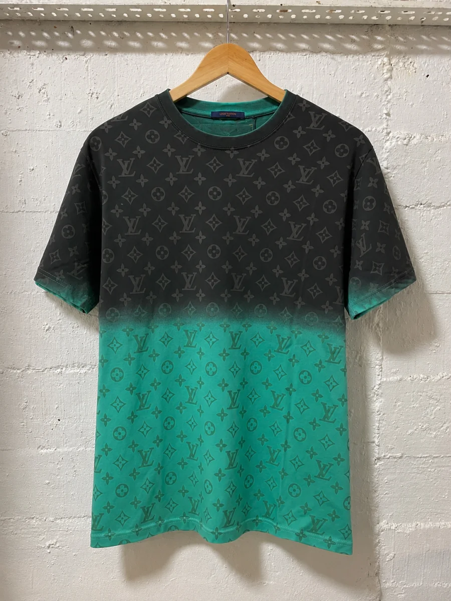  Louis Vuitton T-Shirt Gradient Monogram Black/Turquoise | MASSIMOLUXURYOUTLET