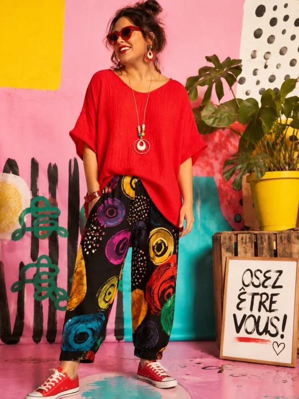 Blouse " coquelicot " rouge  38 au 48 | Les Chics Filles by Sab