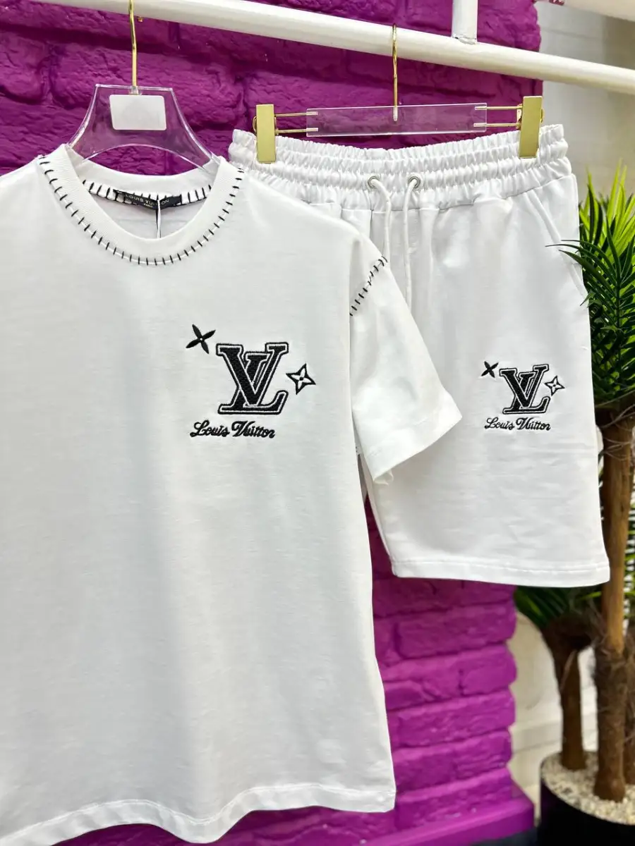 Louis Vuitton Short And T-Shirt Set White | MASSIMOLUXURYOUTLET