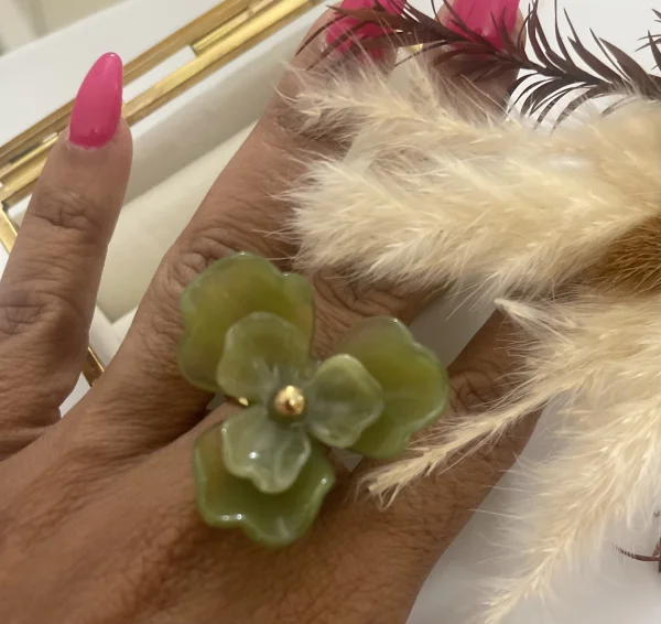 Bagues en   fleurs en acier inoxydable  | WOMANITY FWI