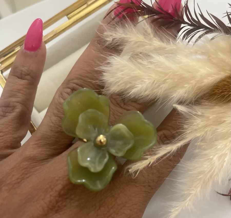 Bagues en   fleurs en acier inoxydable  | WOMANITY FWI