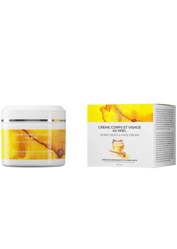 CRÈME POUR LE CORPS ET LE VISAGE AU MIEL 150 ml  CRÈME NOURRISSANTE ET HYDRATANTE | AMCOSMETIK