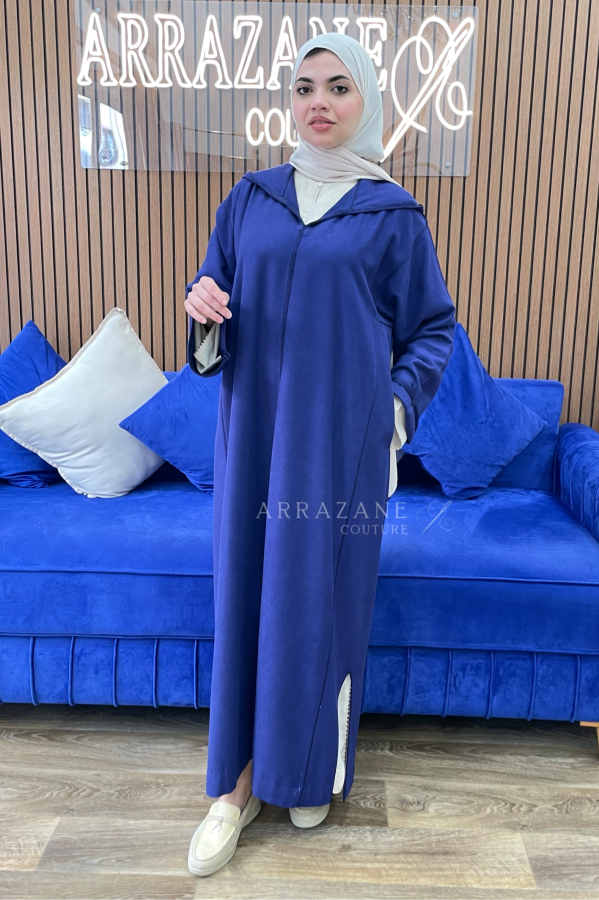 Djellaba Cachemire Bleu Mauve | CasaZaz