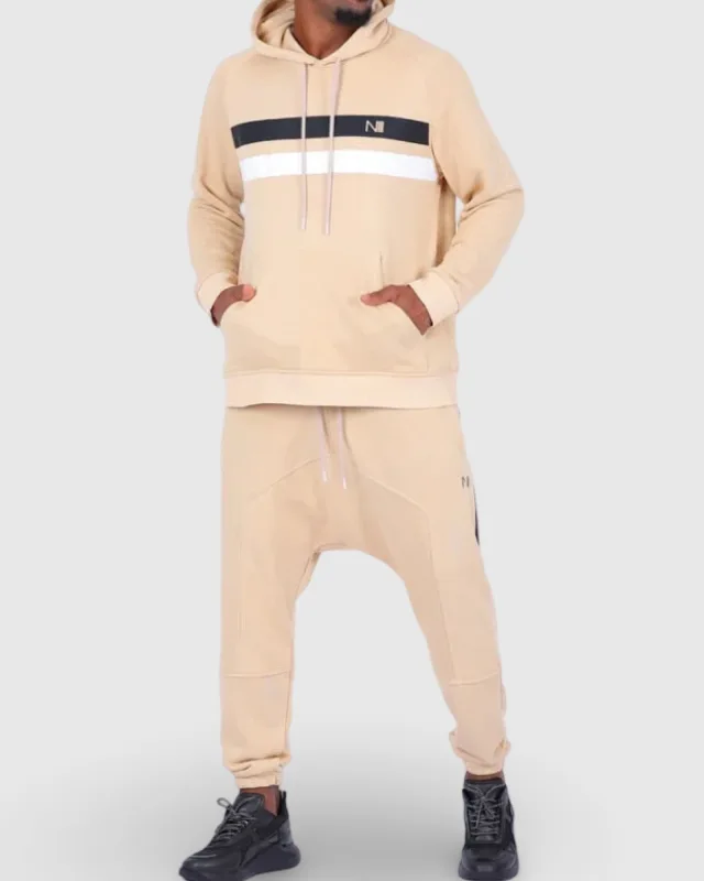 ENSEMBLE JOGGING HARVARD 2 BEIGE - SWEAT CAPUCHE ET PANTALON - NIII   | AMCOSMETIK