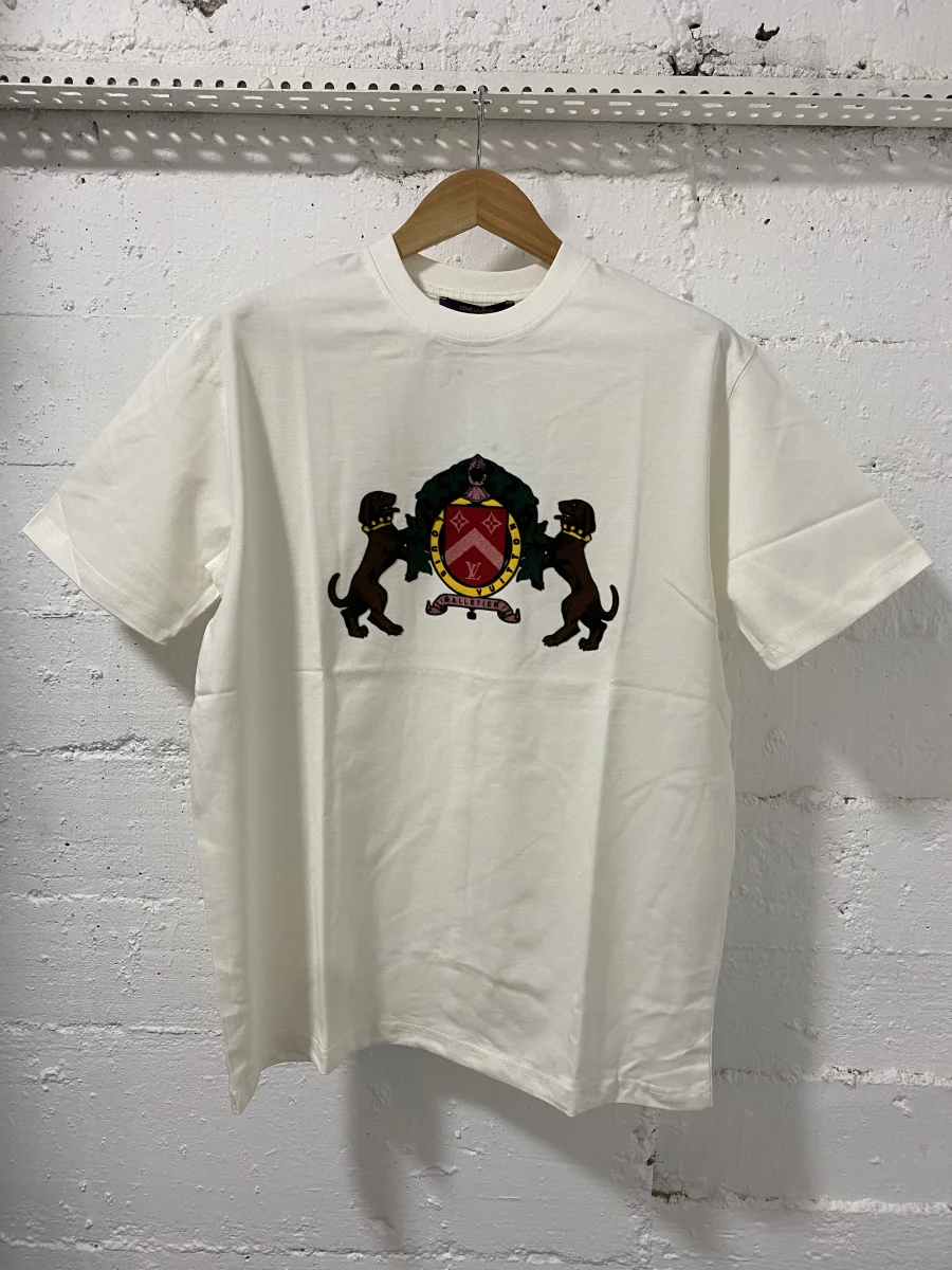 Louis Vuitton T-Shirt Dog Motiv Milk White | MASSIMOLUXURYOUTLET