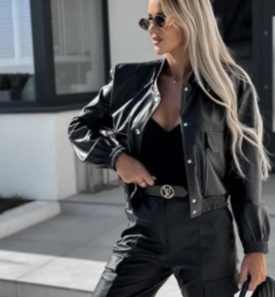 Chaqueta polipiel botones | New Secret
