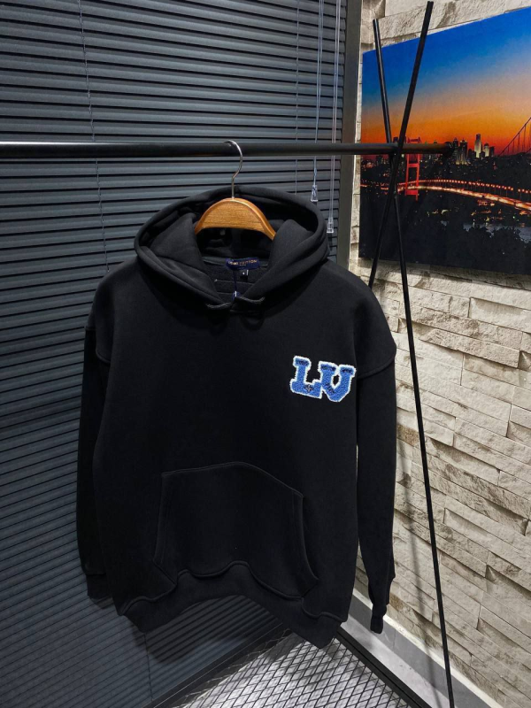 Louis Vuitton Hoodie Black LV Blue | MASSIMOLUXURYOUTLET
