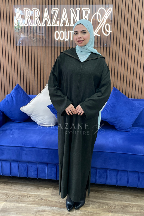 Djellaba Cachemire Vert Kaki | CasaZaz