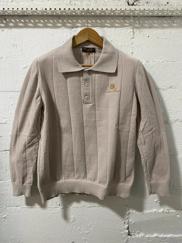Loro Piano Polo Sweater Beige | MASSIMOLUXURYOUTLET
