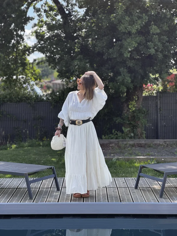 Jupe MARTA blanc cassé  | Les bohemiennes Le Bouscat
