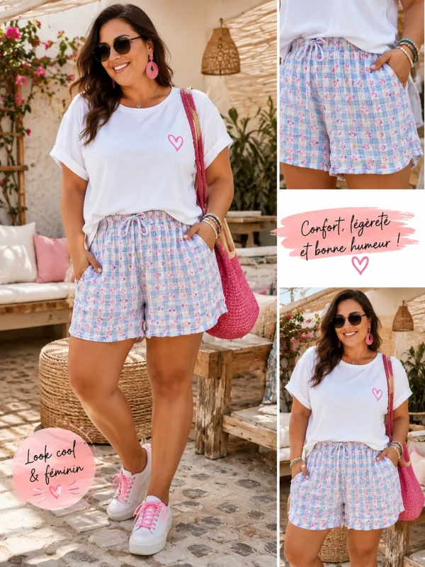 Short " playa " bleu 36 au 46 | Les Chics Filles by Sab