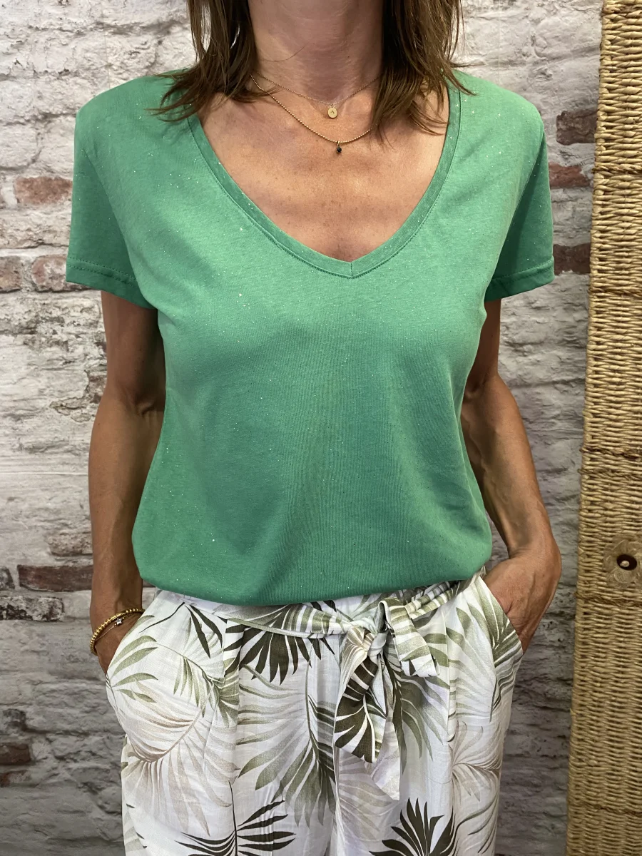 Tee shirt col v dorure | Jus de coco 