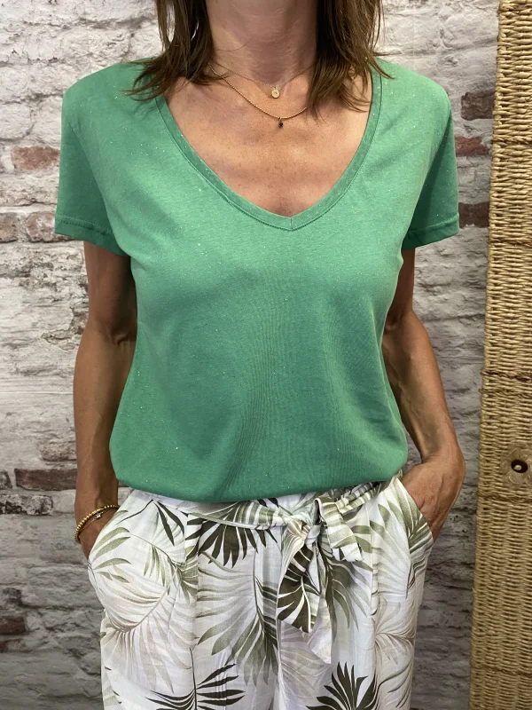 Tee shirt col v dorure | Jus de coco 