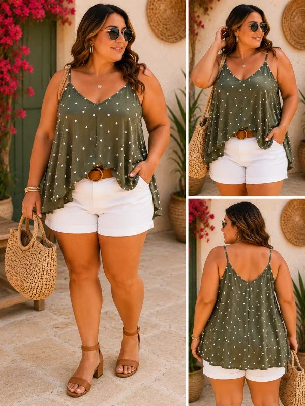 Top " bianca" kaki 38 au 48 | Les Chics Filles by Sab