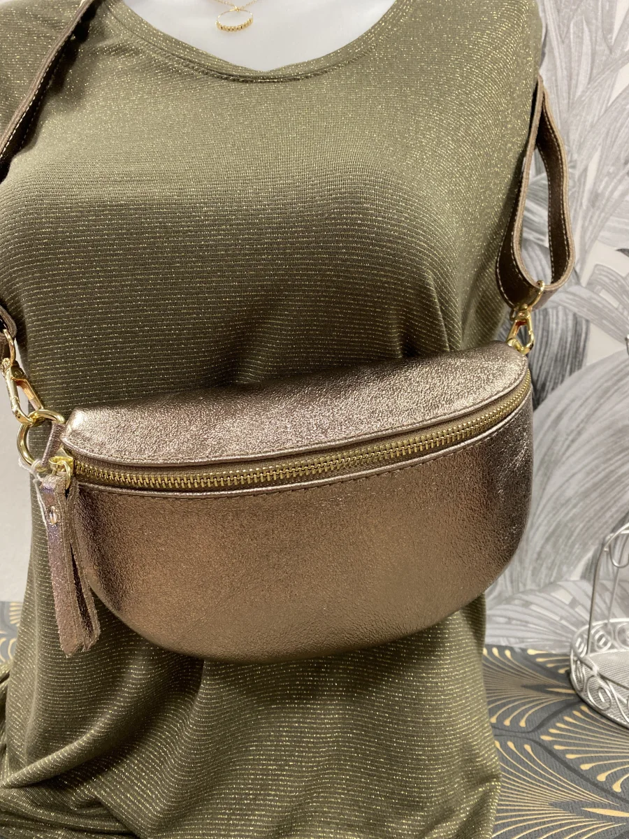 Sac banane bronze cuir jayse | Jus de coco 
