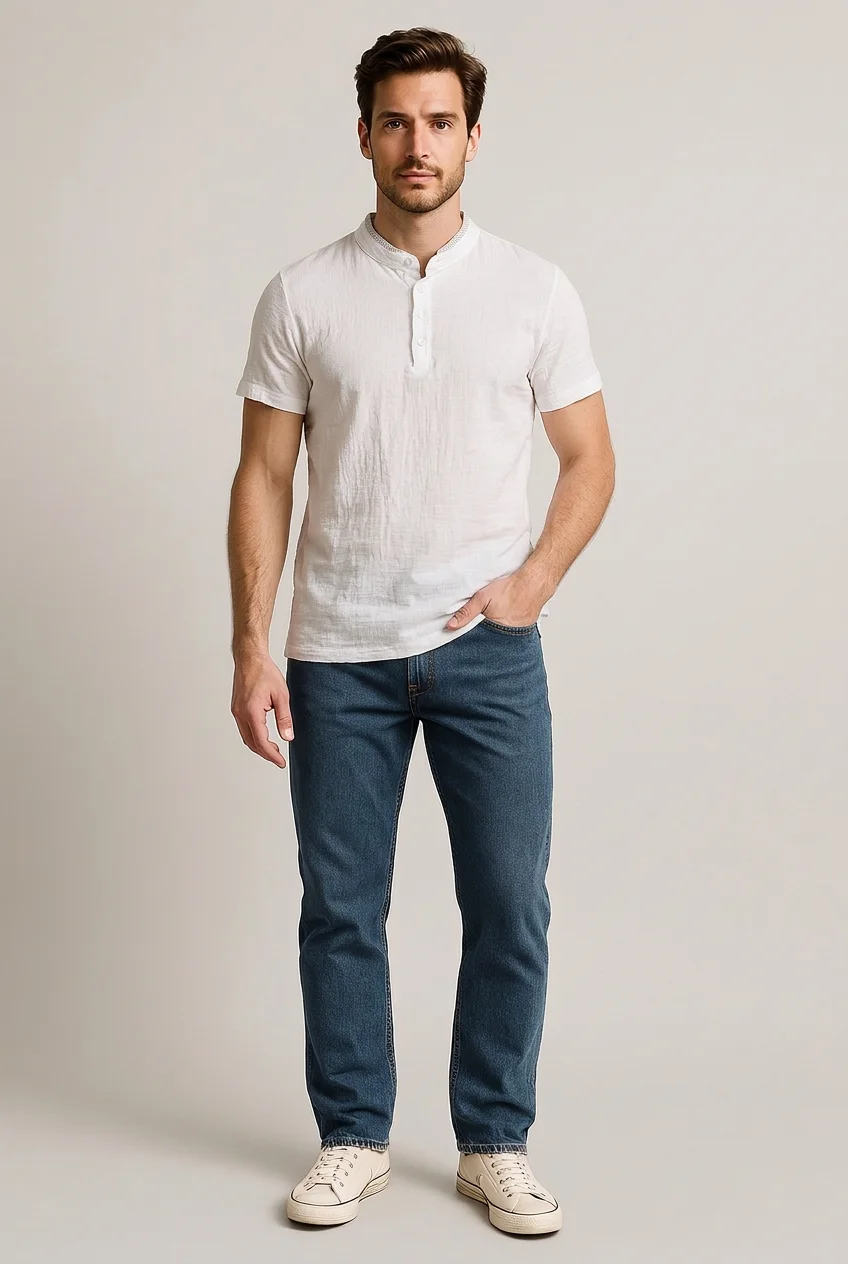 Maglietta Uomo Collo Serafino con Bottoni | GIMARK