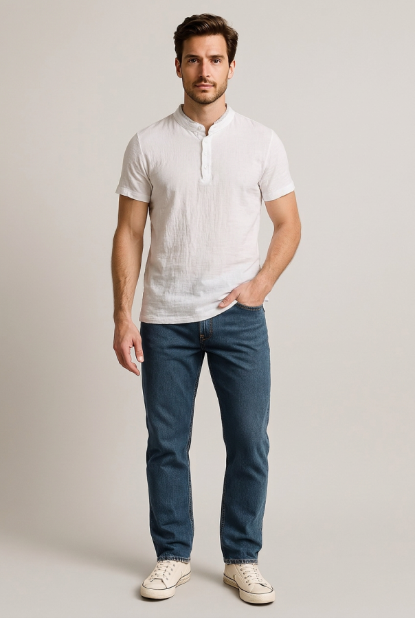 Maglietta Uomo Collo Serafino con Bottoni | GIMARK