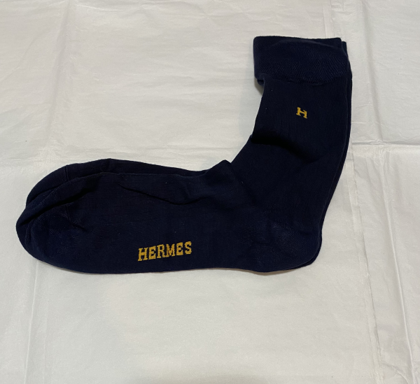 Hermes Paris Cotton Socks Dark Blue  | 