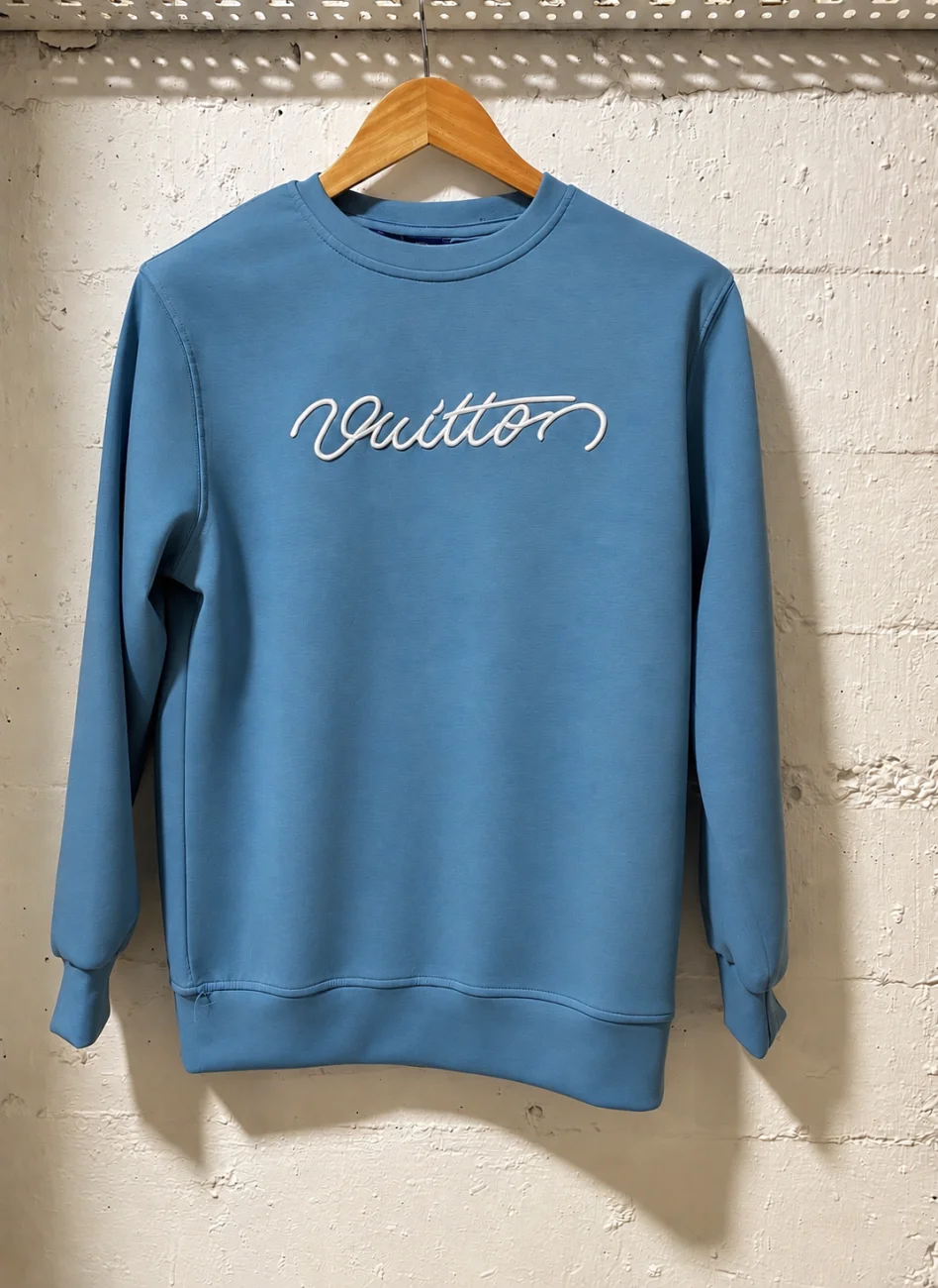 Louis Vuitton Blue Signature Embroidered Sweatshirt | 