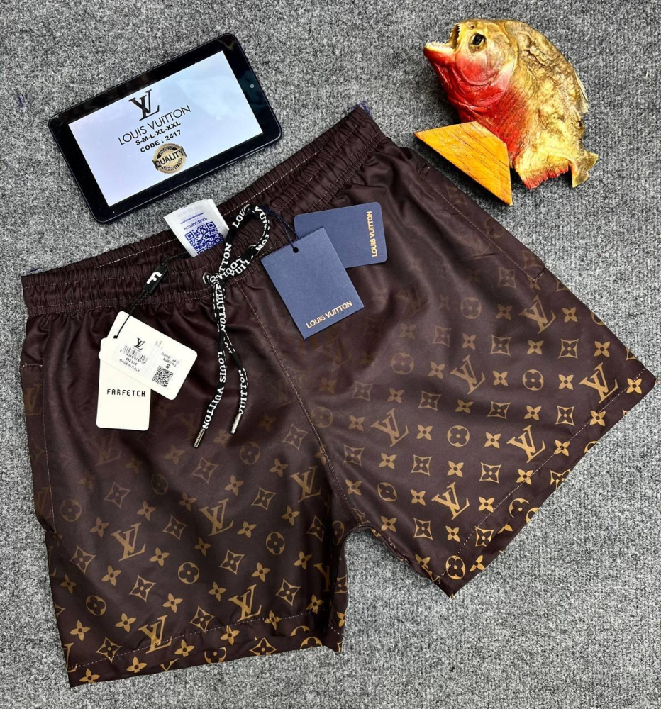 Louis Vuitton Swimming Short Brown | MASSIMOLUXURYOUTLET