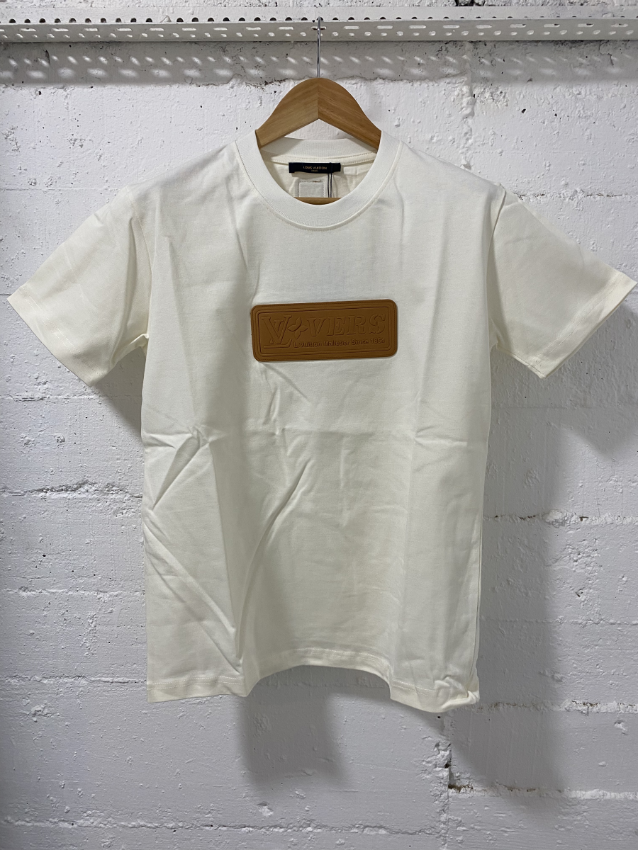 Louis Vuitton T-Shirt Milk White LV Brown | MASSIMOLUXURYOUTLET