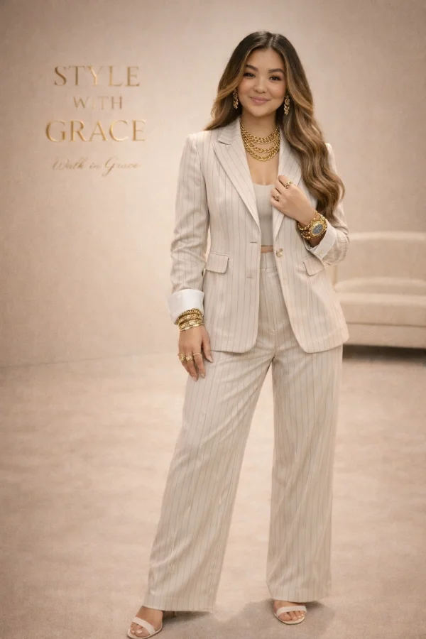 Tailleur - Beige Gessati | STYLE WITH GRACE | SWG
