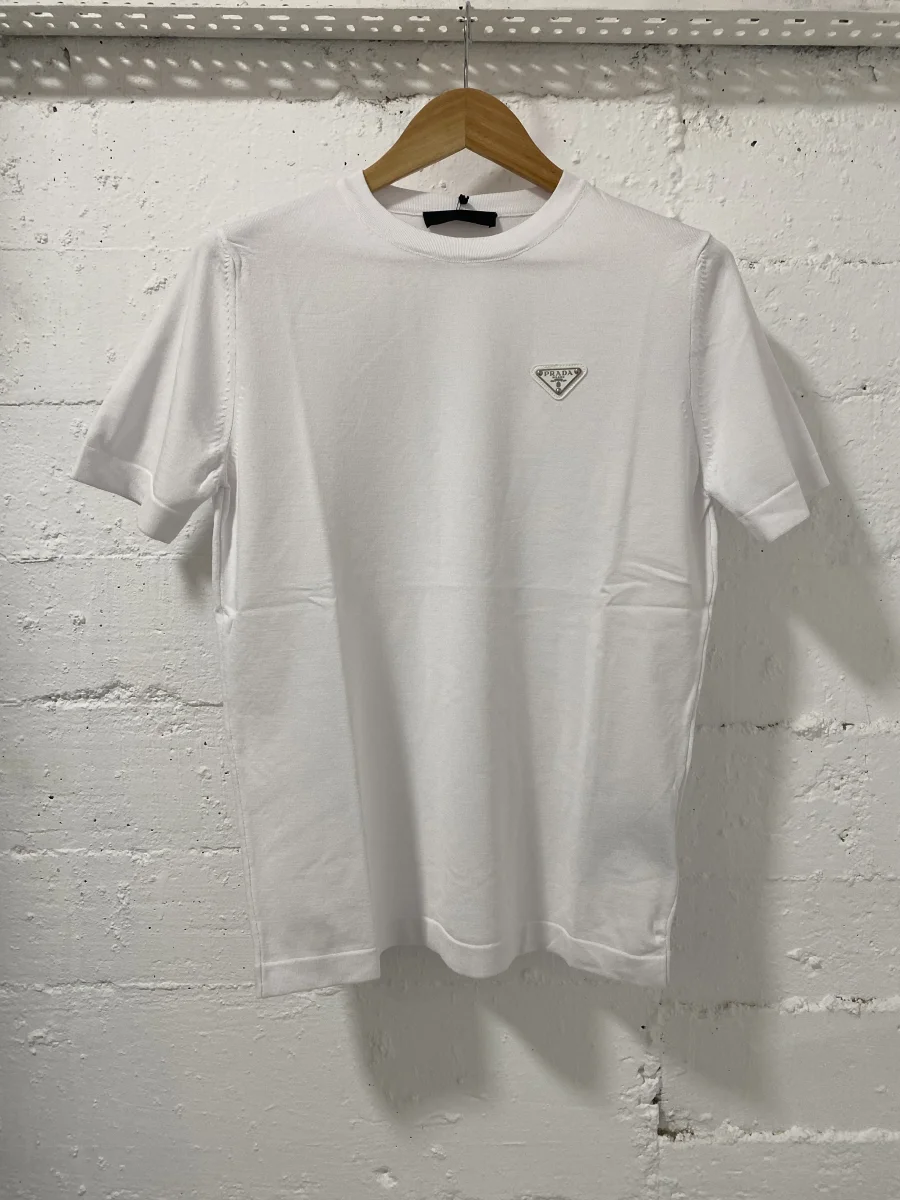 Prada Milano T-Shirt Knitwear White | MASSIMOLUXURYOUTLET