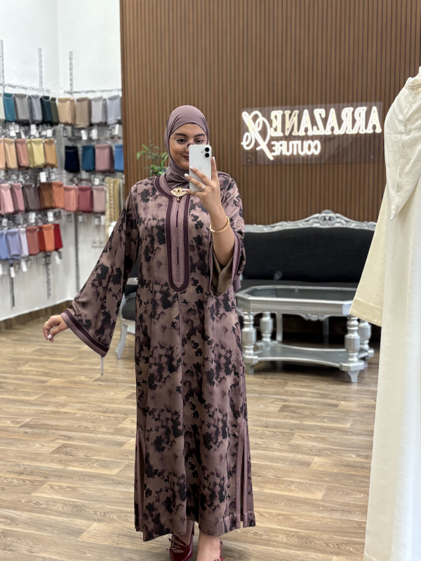 Caftan imprime mauve derss | CasaZaz