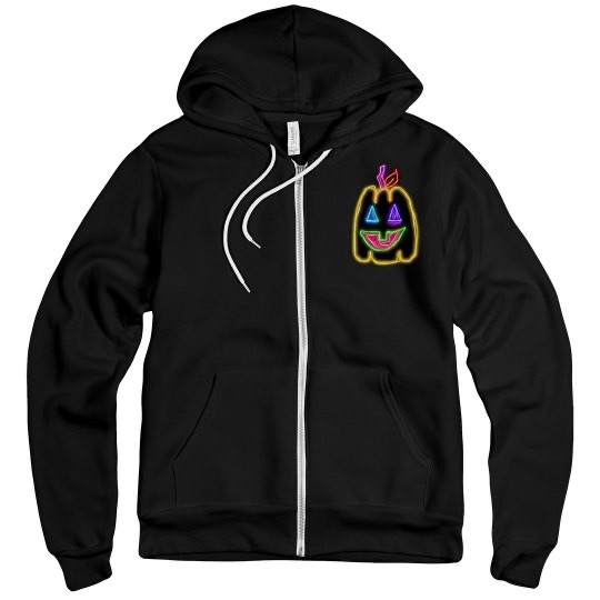 💠NFT NEON PUMPKIN 1💠 BELLA MIDWEIGHT ZIP HOODIE | 💠 ℕ𝔽𝕋 𝕄𝕖𝕣𝕔𝕙 💠🎃