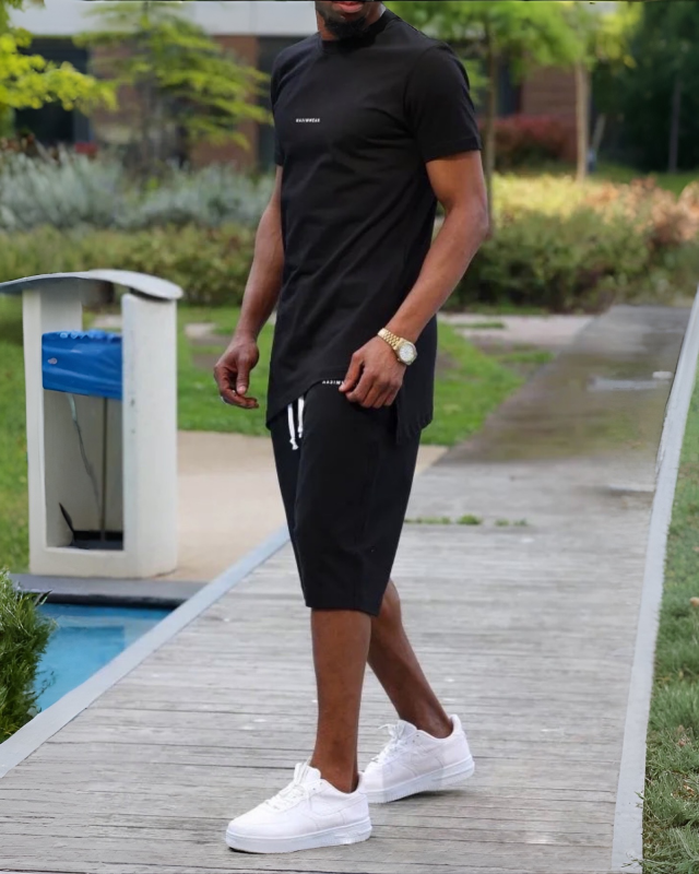 ENSEMBLE SUPRÊME 2 ÉTÉ NOIR - T-SHIRT OVERSIZE ET SHORT - NIII   | AMCOSMETIK