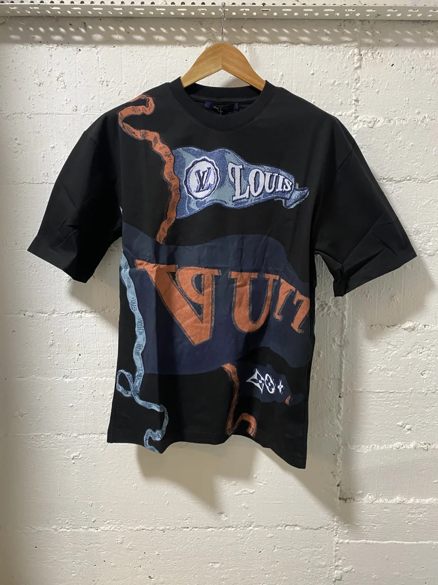 Louis Vuitton T-Shirt Black Print Oversize | MASSIMOLUXURYOUTLET