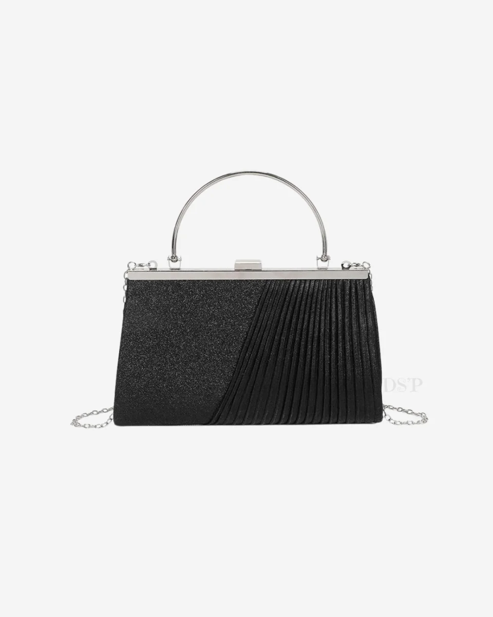 Sac soirée plissé - Noir - Gallantry | Dîna Shop'