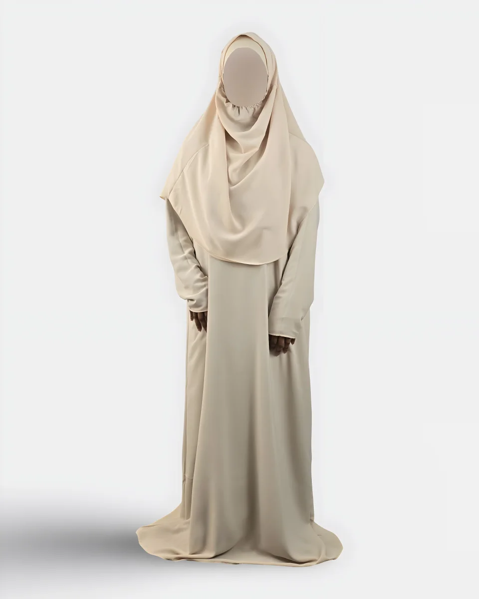 ROBE DE PRIÈRE SOIE DE MEDINE BEIGE | AMCOSMETIK