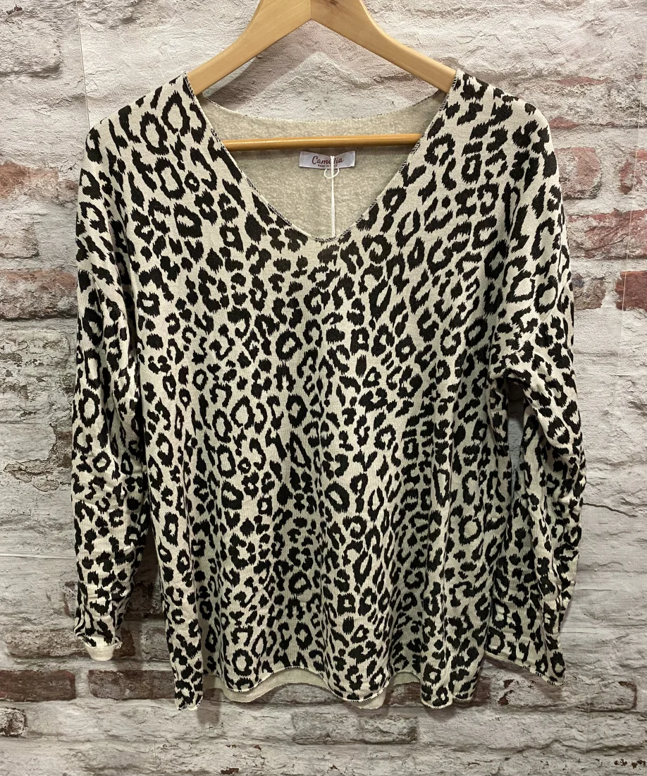 Pull leopard manche longue polaire | Jus de coco 