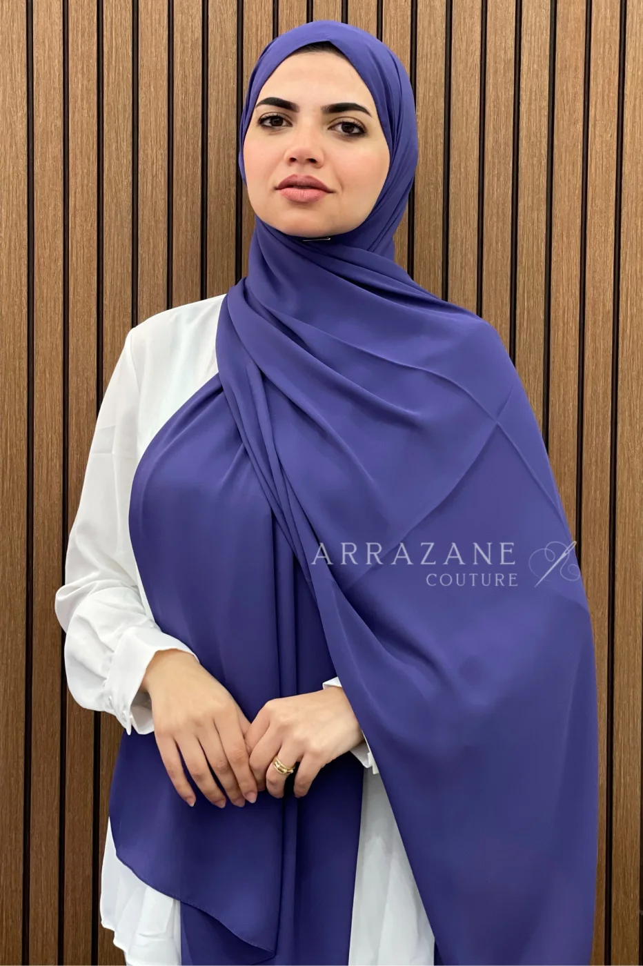 Châle Crêpe Uni  Violet Foncé | CasaZaz