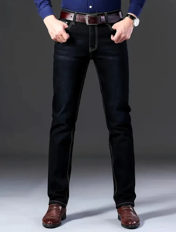 Pantalones vaqueros clásicos para hombre de color sólido - | Merlyn Store