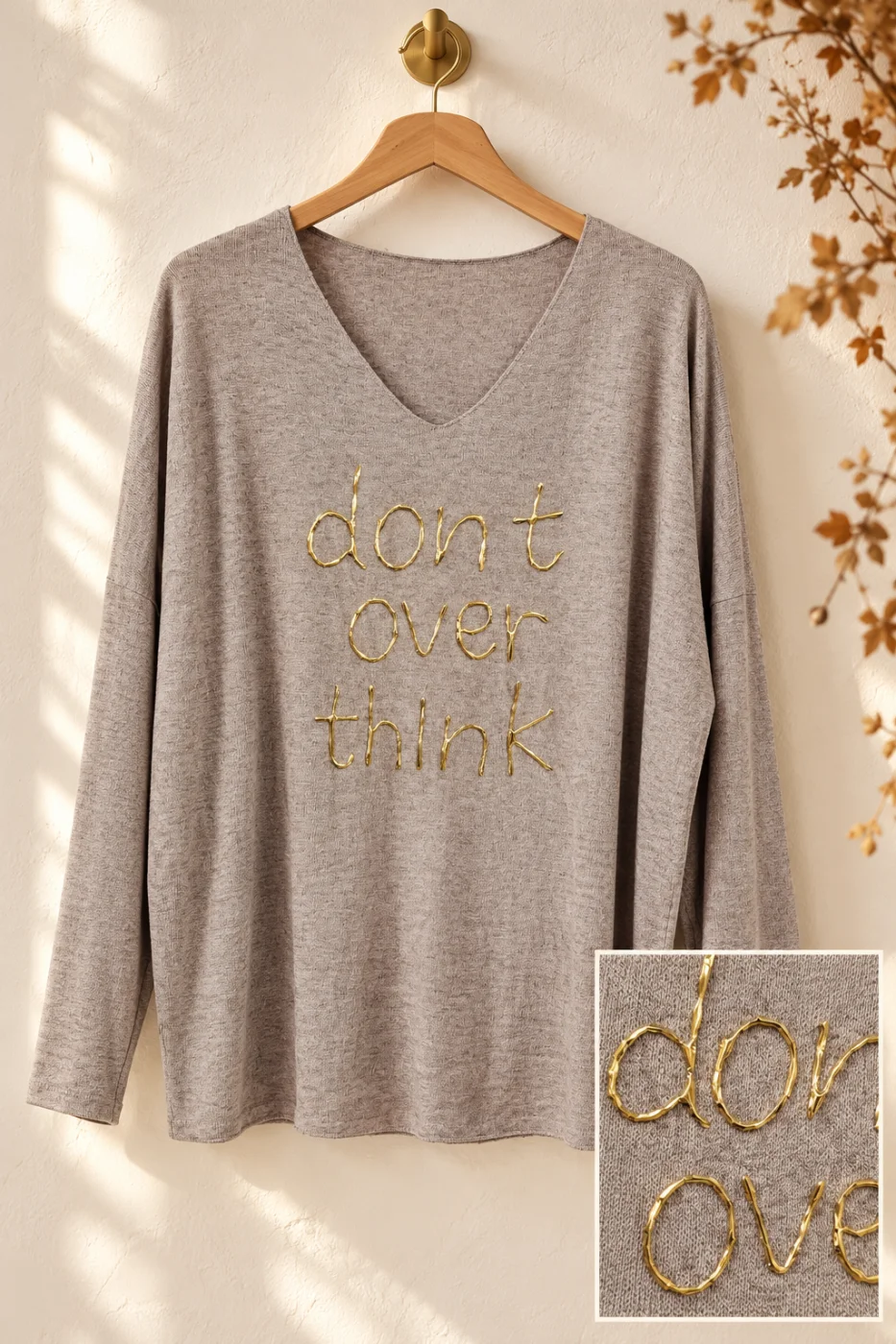 Pull " pensée " beige 38 au 46/48 | Les Chics Filles by Sab
