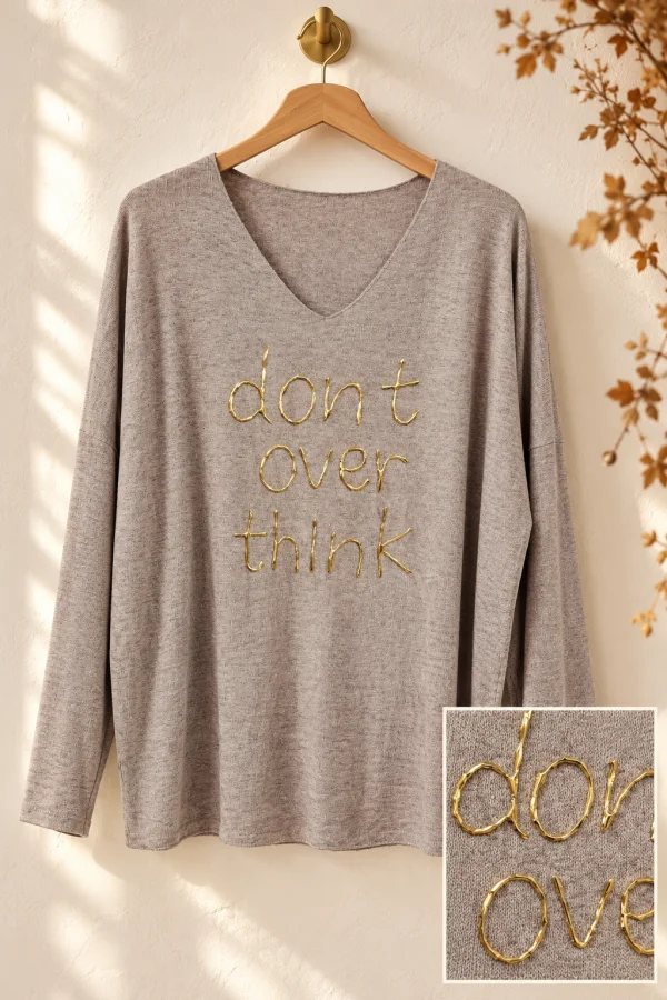 Pull " pensée " beige 38 au 46/48 | Les Chics Filles by Sab