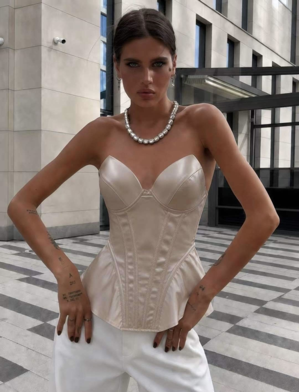 Corsetto Bustier Steccato in Satin | Moda Shop