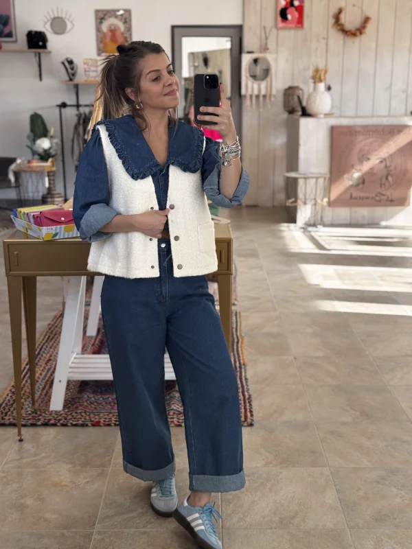 Gilet DAPHNÉ écru  | Les bohemiennes Le Bouscat