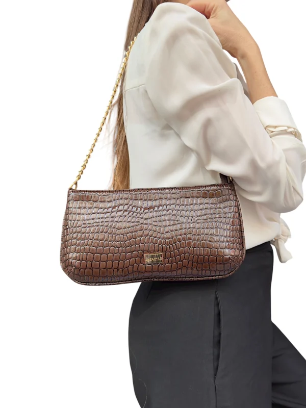 Jase Croco Verni Marron  | Sac'ré