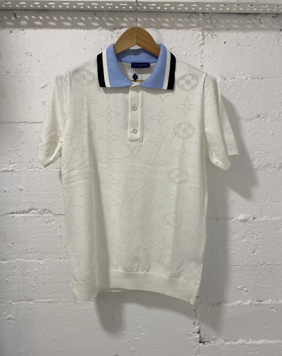 Louis Vuitton Polo Shirt  White/Blue | MASSIMOLUXURYOUTLET