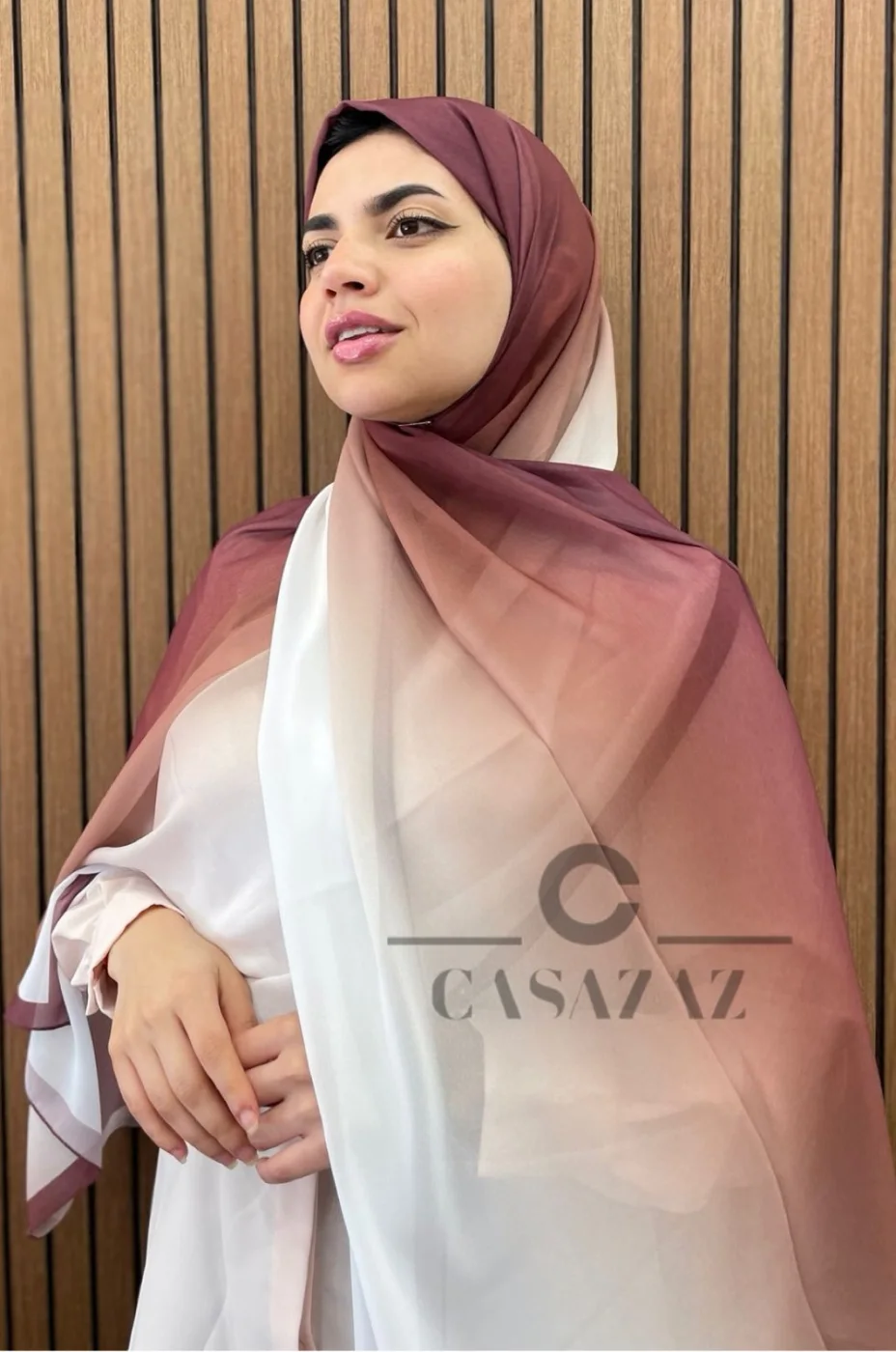 Châle Crêpe Dégrade Marron | CasaZaz