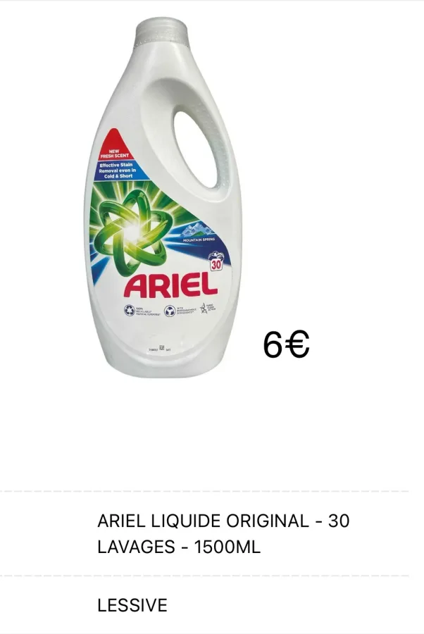 Ariel 30 lavages  | fresh home