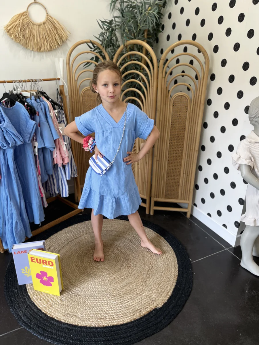 Robe azur en gaze de coton holiday  | Lena in Love 