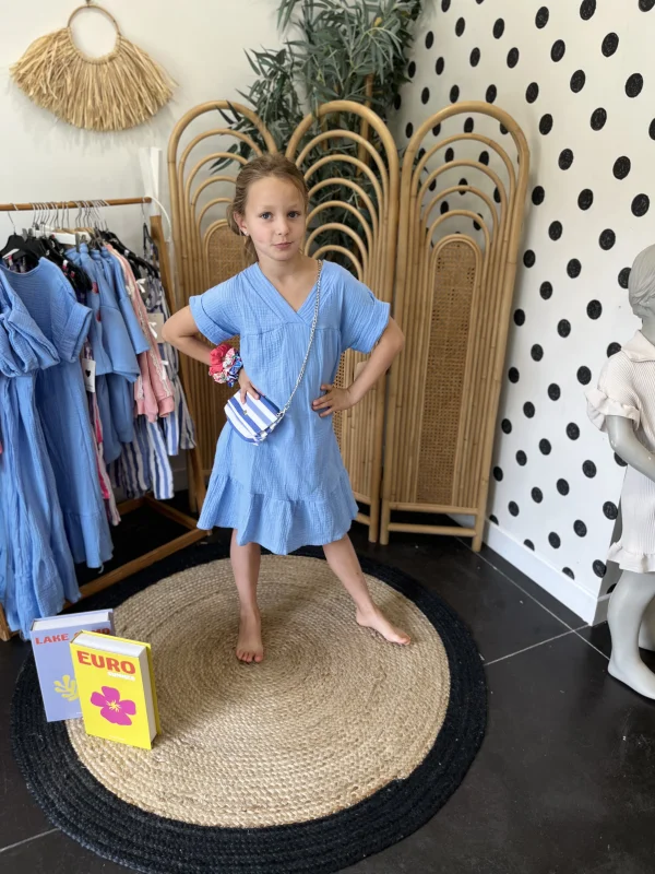 Robe azur en gaze de coton holiday  | Lena in Love 