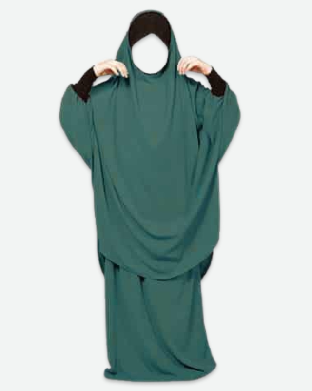 JILBAB ENFANT VERT CANARD | AMCOSMETIK